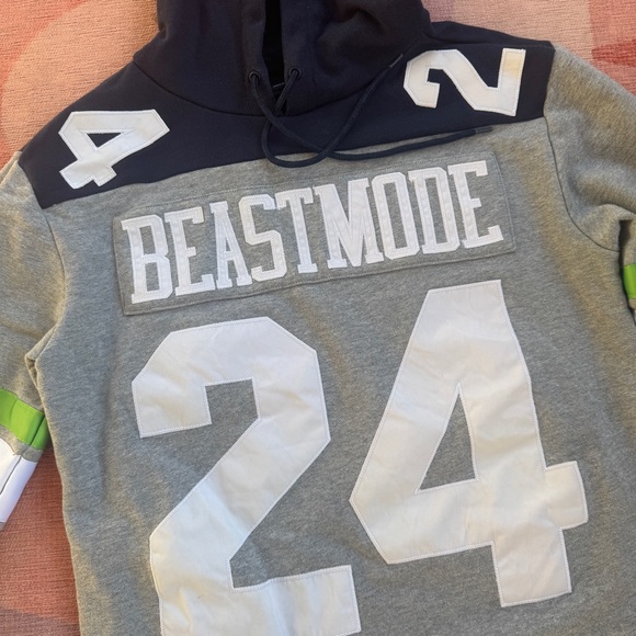 Beast Mode Seattle Seahawks Jersey Hoodie S - Picture 3 of 7